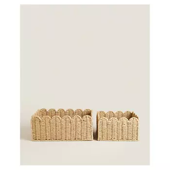 ZARA HOME Маленькая корзиночка с фестонами 24 x 14 x 24 см