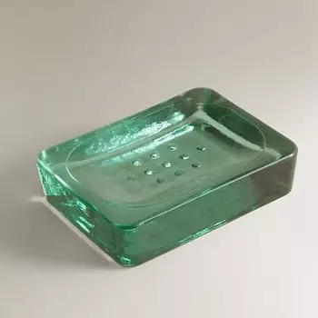 ZARA HOME Мыльница из зеленого стекла