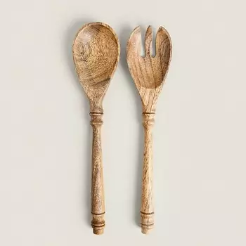ZARA HOME Набор деревянных столовых приборов для салата