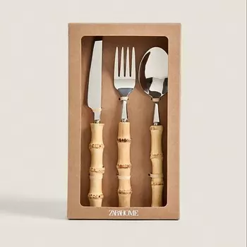 ZARA HOME Набор столовых приборов с бамбуковой ручкой