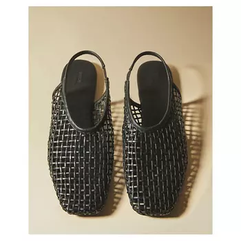 ZARA HOME Плетеные кожаные балетки на ремешках-босоножках