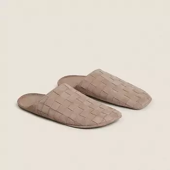ZARA HOME Плетеные тапочки из кожи