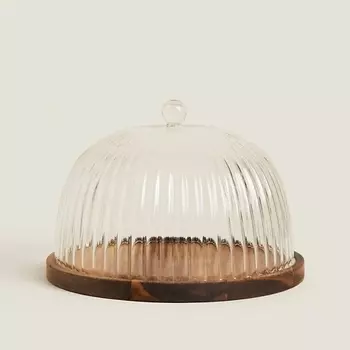 ZARA HOME Подставка для торта из боросиликатного дерева 22 x 14 x 22