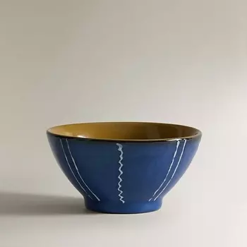 ZARA HOME Полосатая керамическая миска 12.5 x 6 x 12.5