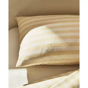 ZARA HOME Полосатая наволочка из хлопка и льна 80 x 80