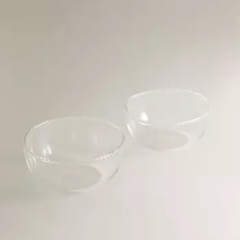 ZARA HOME Прозрачная миска из боросиликатного стекла с зубчатым краем 13.2 x 6 x 5.5