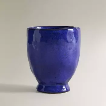 ZARA HOME Синий керамический стакан для зубных щеток асимметричной формы