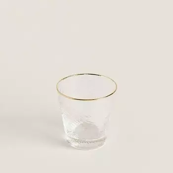 ZARA HOME Стакан из боросиликатного стекла с золотой каймой