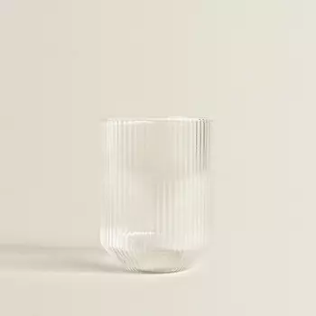 ZARA HOME Стакан из боросиликатного стекла с рельефными линиями