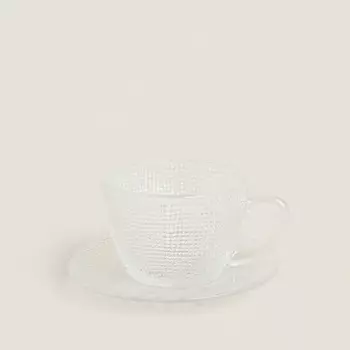 ZARA HOME Стеклянная чашка с рельефным рисунком