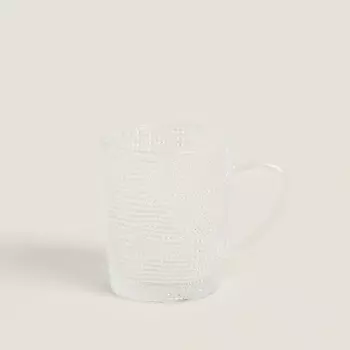 ZARA HOME Стеклянная чашка с рельефным рисунком
