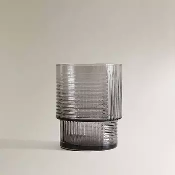 ZARA HOME Стеклянный стакан с линейным дизайном