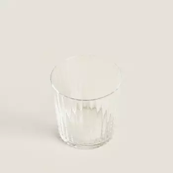 ZARA HOME Стеклянный стакан с линейным дизайном