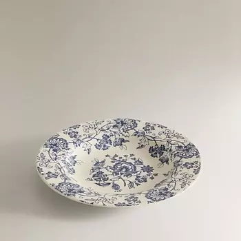 ZARA HOME Суповая глиняная тарелка "Лилия" 23 x 3.5 x 23