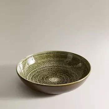 ZARA HOME Суповая тарелка глиняная со спиральным узором 20 x 5 x 20
