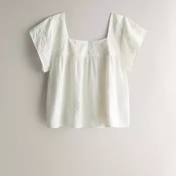 ZARA HOME Укороченный топ из хлопка с вышивкой