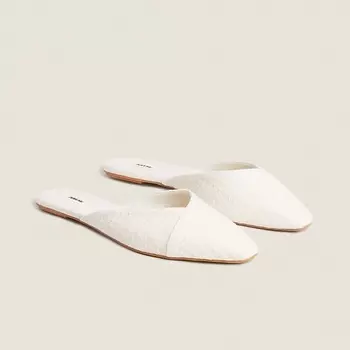 ZARA HOME Женские льняные тапочки-мюли