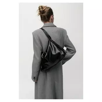 ZARA Сумка-мешок с плечевым ремнем и металлической деталью