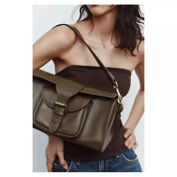 ZARA Сумка с плечевым ремнем и карманом с пряжкой