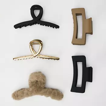 ZIKOLKI STORE Заколка крабик для волос пушистый меховой подарочный набор крабов