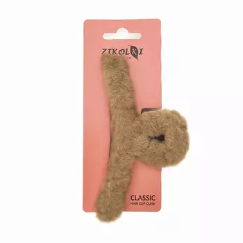 ZIKOLKI STORE Заколка краб аксессуар для волос пушистый, большой крабик