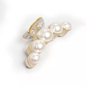 ZIKOLKI STORE Заколка крабик аксессуар для волос большой краб с жемчугом, подарок женский