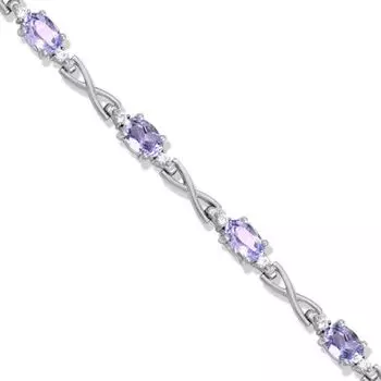 Браслет с аметистами и фианитами Линии Любви