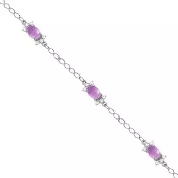 Браслет с аметистами и фианитами Линии Любви