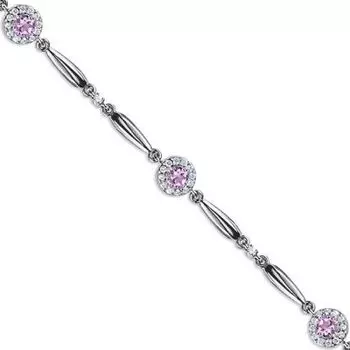 Браслет с аметистами и фианитами Линии Любви