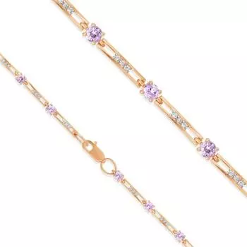 Браслет с аметистами и фианитами Линии Любви