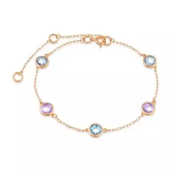 Браслет с аметистами и топазами Линии Любви