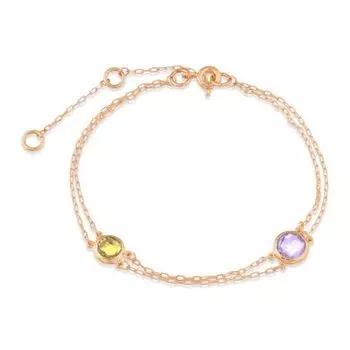 Браслет с аметистом и цитрином Линии Любви