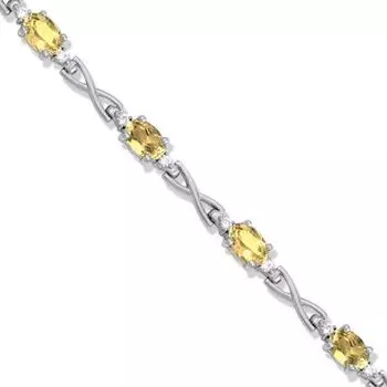 Браслет с цитринами и фианитами Линии Любви