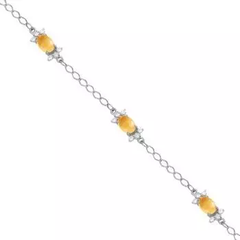 Браслет с цитринами и фианитами Линии Любви