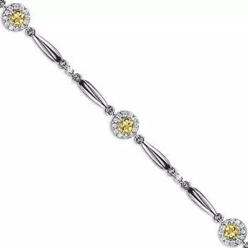 Браслет с цитринами и фианитами Линии Любви