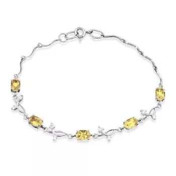 Браслет с цитринами и фианитами Линии Любви