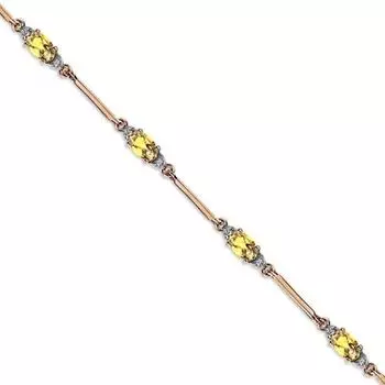 Браслет с цитринами и фианитами Линии Любви