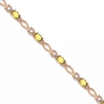 Браслет с цитринами и фианитами Линии Любви