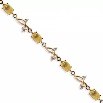 Браслет с цитринами и фианитами Линии Любви