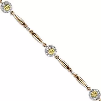 Браслет с цитринами и фианитами Линии Любви