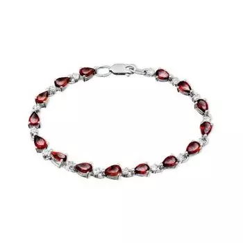 Браслет с гранатами и фианитами Линии Любви