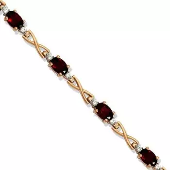 Браслет с гранатами и фианитами Линии Любви