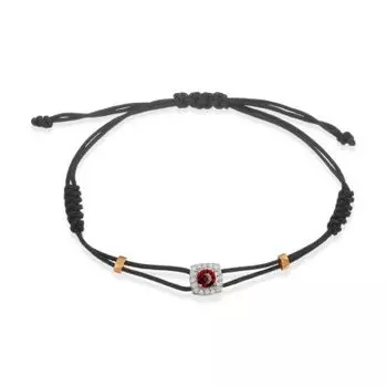 Браслет с гранатом и фианитами Линии Любви