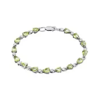 Браслет с хризолитами и фианитами Линии Любви