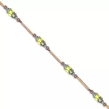 Браслет с хризолитами и фианитами Линии Любви