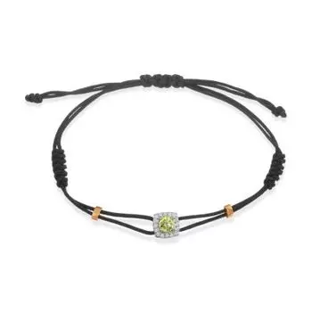 Браслет с хризолитом и фианитами Линии Любви