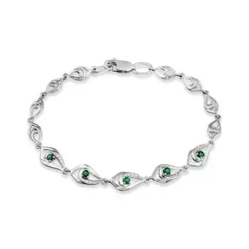 Браслет с изумрудами и бриллиантами Линии Любви