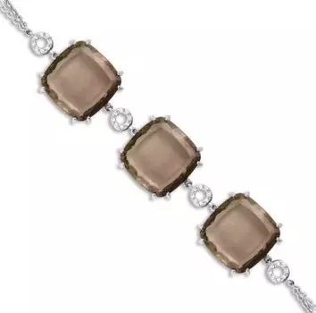 Браслет с кварцем и фианитами Линии Любви