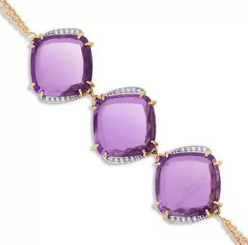 Браслет с кварцем и фианитами Линии Любви