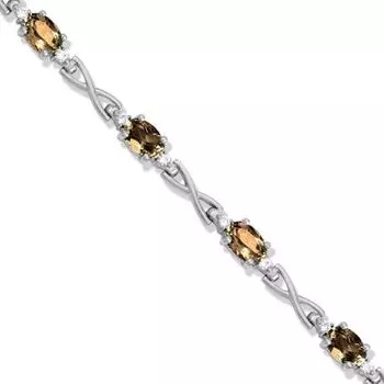 Браслет с раухтопазами и фианитами Линии Любви